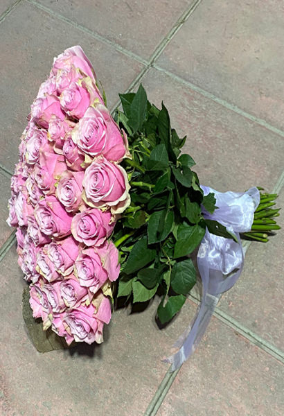 51 Adet İthal Pembe Gül Buketi